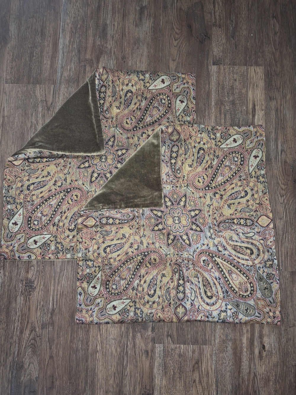 Vintage Pottery Barn Jacquard Paisley Wool/Velvet collection Pillow Cover 26x26
